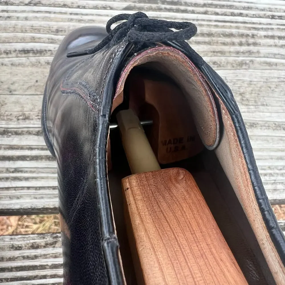 Vintage Johnston & Murphy Oxblood Plain Toe Oxford Shoes 8.5D Leather + Trees